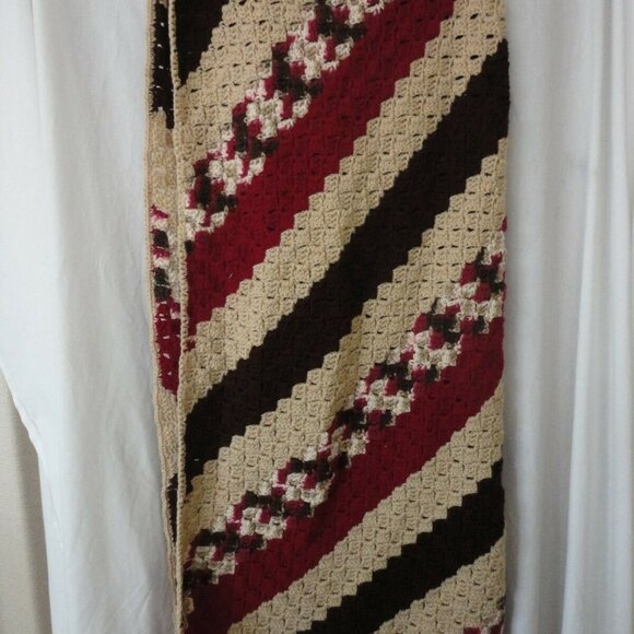 Beige Brown Raspberry lap blanket throw afghan - Picture 5 of 5